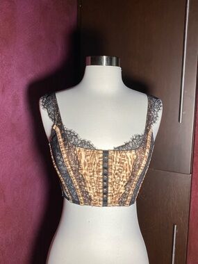 VS dream angel unlined Corset bra top Size S Black leopard
